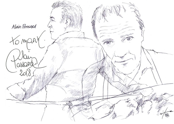 Autographed drawing of chef Alain Passard