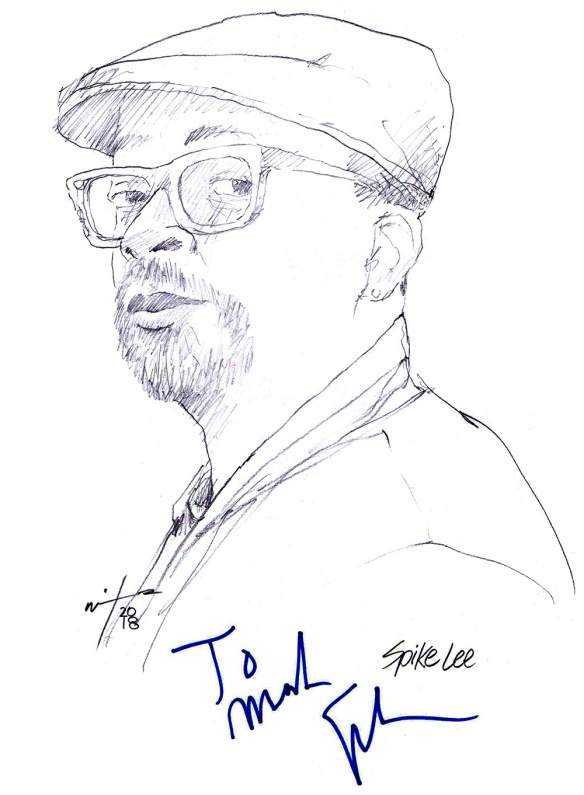 Autographed drawing of director Spike Lee