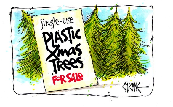 Jingle Use Plastic Christmas Tree Cartoon