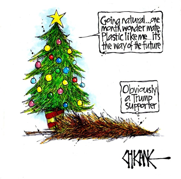 Plastic Christmas Tree Cartoon