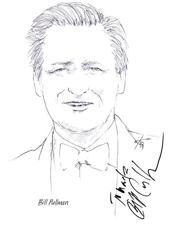 Autographed drawing of actor Bill Pullman
