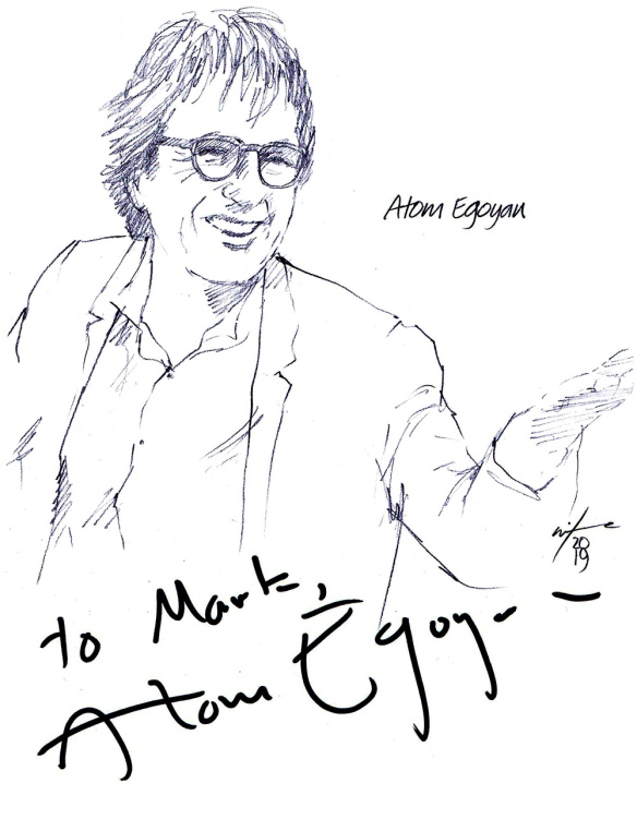 Autographed drawing of director Atom Egoyan