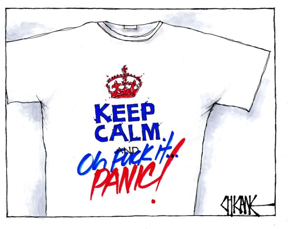 Keep calm and panic Brexit Cartoon