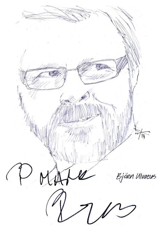 Autographed drawing of Bjorn Ulvaeus from Abba