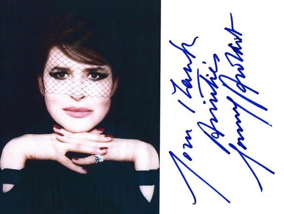 Autographed photo of Fanny Ardant
