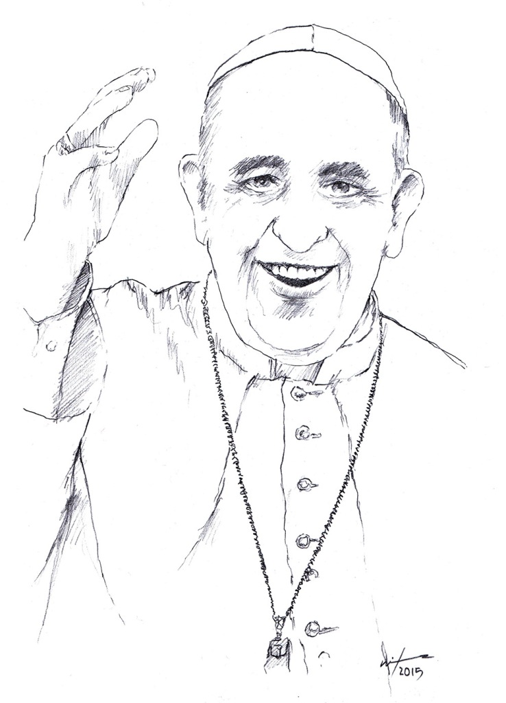Drawing of Pope Francis